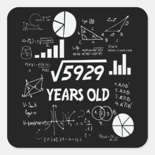 76 Year Old Bday Math Teacher 76th Birthday Gift Square Sticker