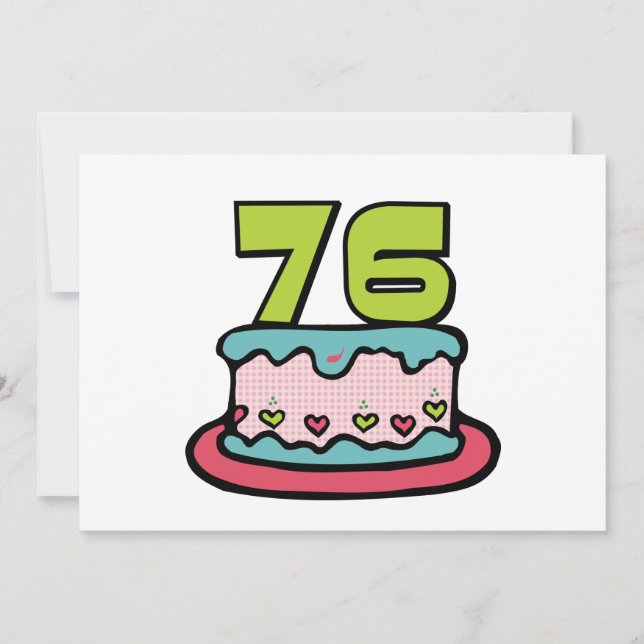 76 Year Old Birthday Cake Card (Front)