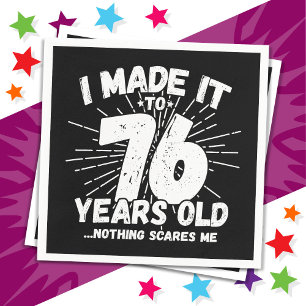 76 Year Old Sarcastic Meme Funny 76th Birthday Napkins