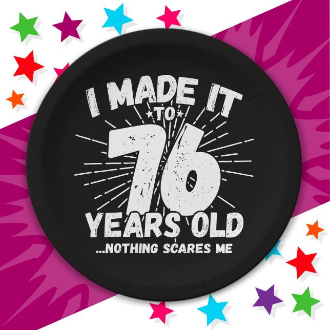 76 Year Old Sarcastic Meme Funny 76th Birthday Paper Plates (Creator Uploaded)
