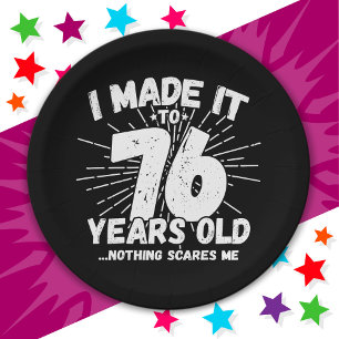 76 Year Old Sarcastic Meme Funny 76th Birthday Paper Plates