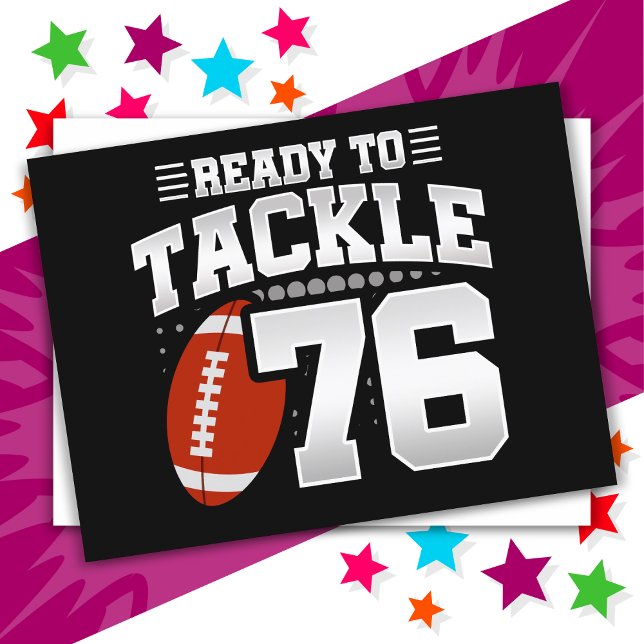 76 Year Old Tackle Football Party 76th Birthday Postcard (Creator Uploaded)