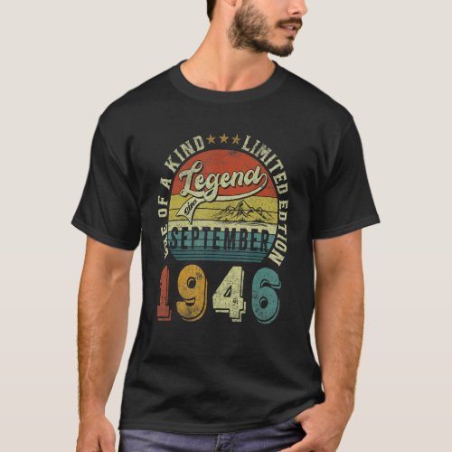 76 Years Old 76th Birthday Legend Since September  T_Shirt