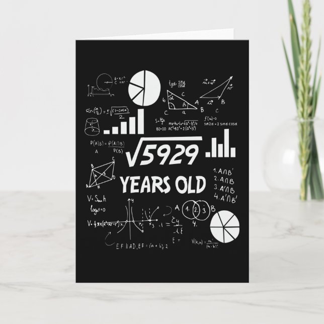 76 Years Old Bday Math Teacher 76th Birthday Gift Card (Front)