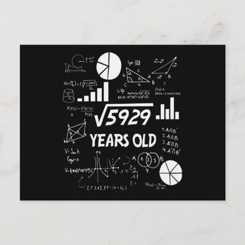 76 Years Old Bday Math Teacher 76th Birthday Gift Postcard