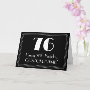 76th Birthday ~ Art Deco Inspired Look "76", Name Card