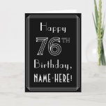 [ Thumbnail: 76th Birthday: Art Deco Style # 76 & Custom Name Card ]