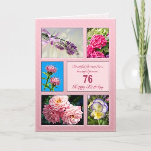 76th birthday beautiful flowers card