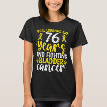 76th Birthday Bladder Cancer Ribbon 76 Years Old T-Shirt
