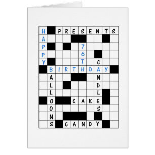 76th Birthday, Crossword Puzzle Cards