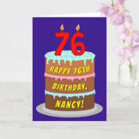 birthday cake with candles number 76 isolated on white background Stock  Photo - Alamy