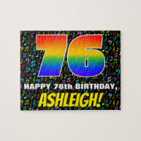 76th Birthday — Fun, Colorful Music Symbols & “76”