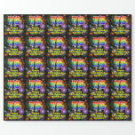 [ Thumbnail: 76th Birthday: Fun Fireworks, Rainbow Look # “76” Wrapping Paper ]
