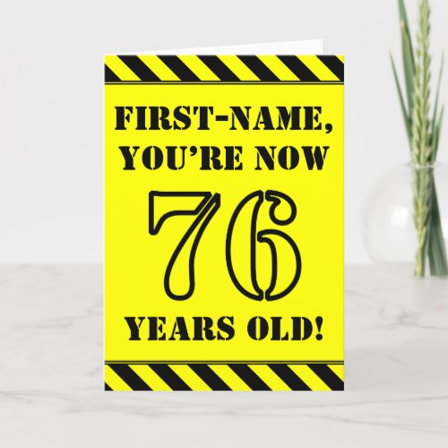 76th Birthday Fun Stencil Style Text Custom Name Card