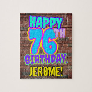 76th Birthday ~ Fun, Urban Graffiti Inspired Look Jigsaw Puzzle