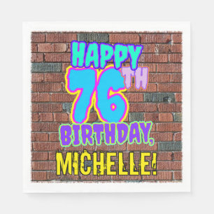 76th Birthday ~ Fun, Urban Graffiti Inspired Look Napkins