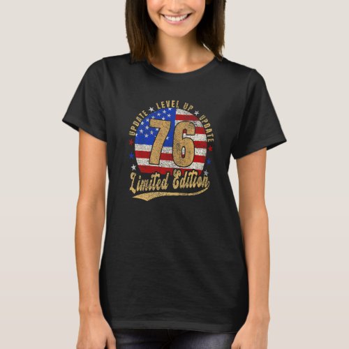 76th Birthday  Level Up Vintage Retro U S A T_Shirt