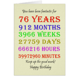 76th Birthday Milestones Cards