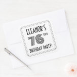 [ Thumbnail: 76th Birthday Party: Art Deco Style + Custom Name Sticker ]