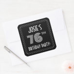 [ Thumbnail: 76th Birthday Party: Art Deco Style & Custom Name Sticker ]