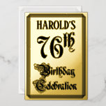 [ Thumbnail: 76th Birthday Party — Elegant Script + Custom Name Invitation ]