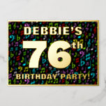 [ Thumbnail: 76th Birthday Party — Fun, Colorful Music Symbols Invitation ]