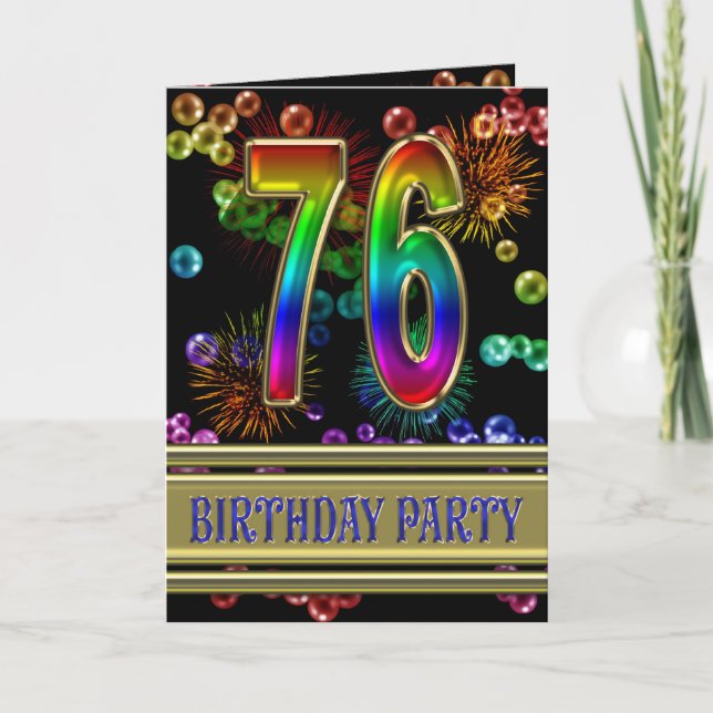 76th Birthday party Invitation (Front)