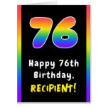 [ Thumbnail: 76th Birthday: Rainbow Spectrum # 76, Custom Name Card ]