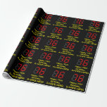 [ Thumbnail: 76th Birthday: Red Digital Clock Style "76" + Name Wrapping Paper ]