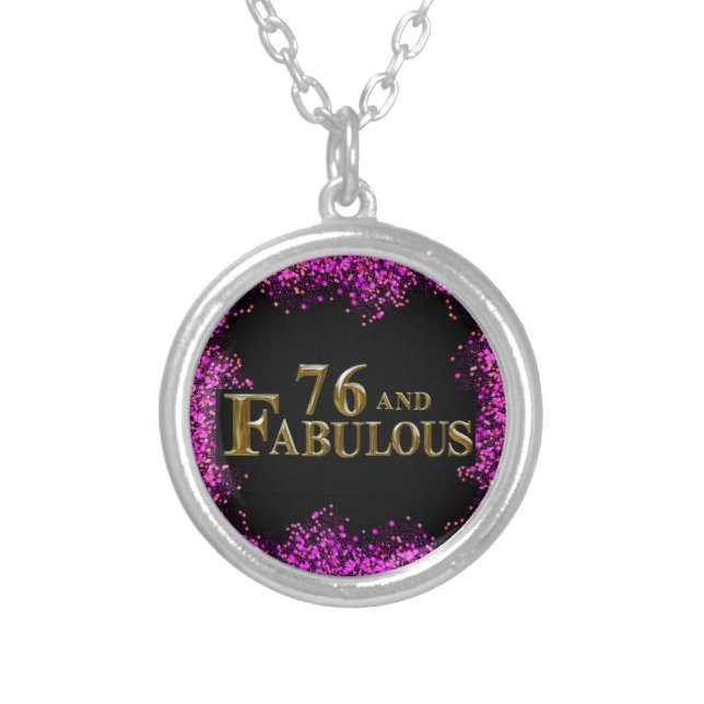76th Birthday  Silver Plated Necklace (Front)