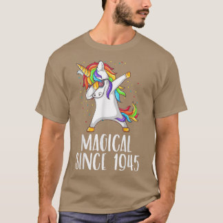 76th birthday, unicorn dab, Magical since 1945  T-Shirt