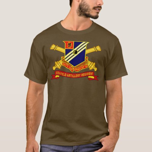 76th Field Artillery Regiment DUI w Br Ribbon X T_Shirt
