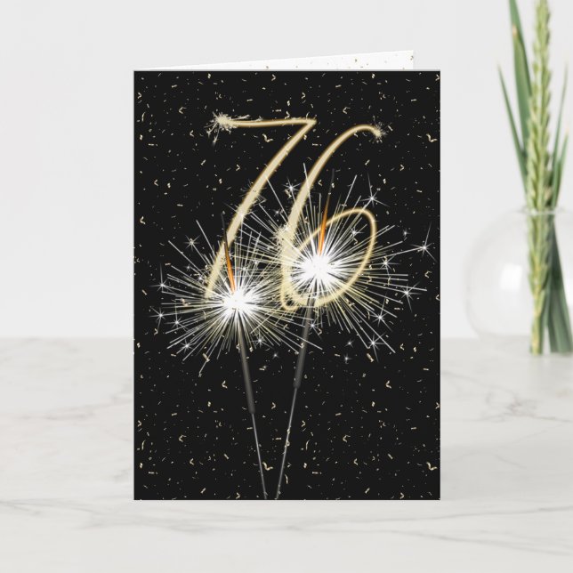 76th wedding anniversary sparklers card (Front)