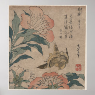 775 ・ Peony and 700 ・ Katsushika Hokusai Poster