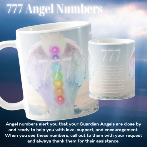 777 Angel Numbers Chakra Angels Wings Mug