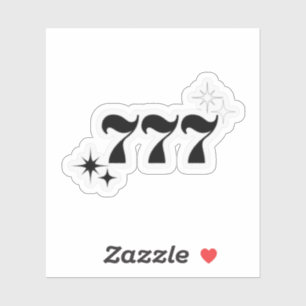 777 angel numbers color black sticker