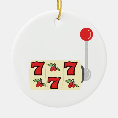 777 Jackpot Ceramic Ornament