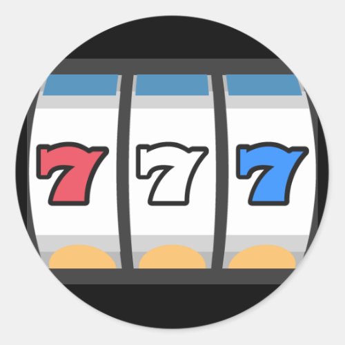 777 Lucky Slot Machine Classic Round Sticker