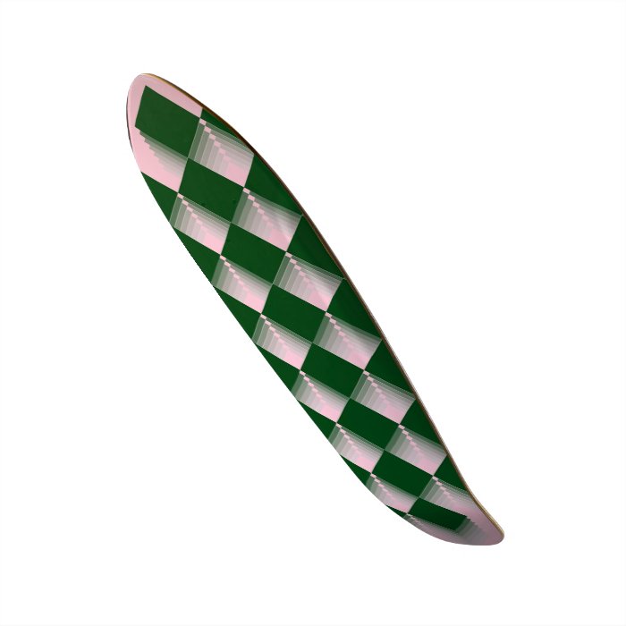 777 Pink and Green Checkered Flag GT 500 Skate Boards