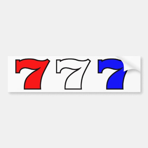 777 red white and blue bumper sticker