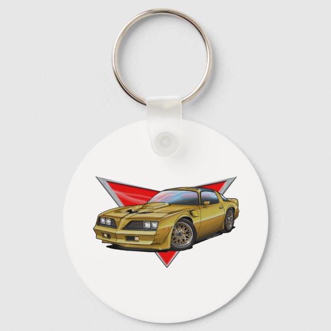 77-78 Gold Firebird Keychain (Front)