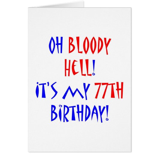 77 Bloody Hell Cards (Front)