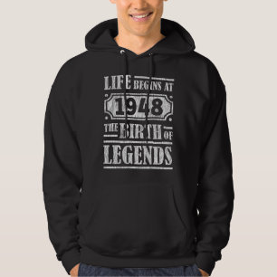77 Year Old 1948 Birth Of Legend 77th Birthday Hoodie