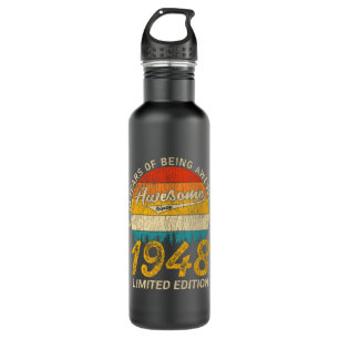 77 Year Old 1948 Retro Awesome 77th Birthday Gift Stainless Steel Water Bottle