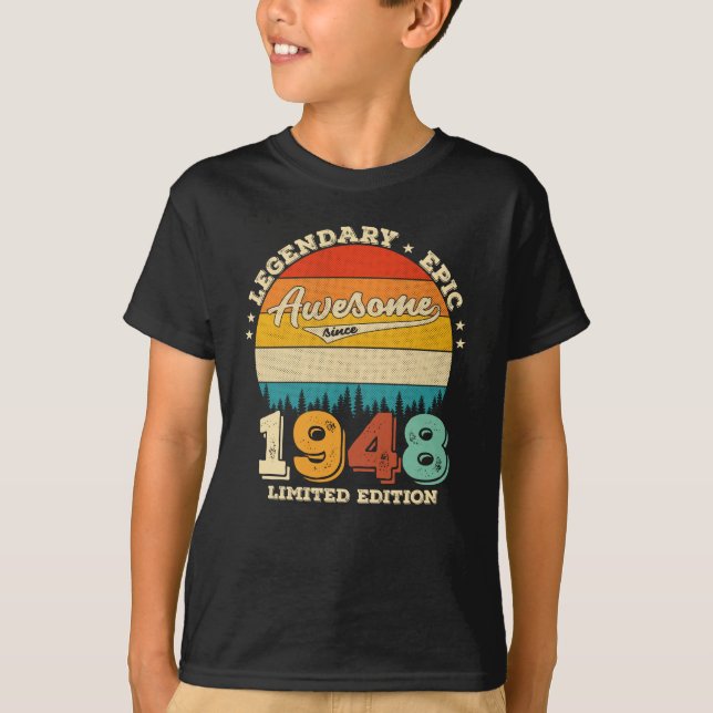 77 Year Old Bday 1948 Awesome 77th Birthday Gift T-Shirt (Front)