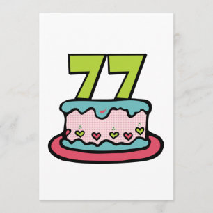 77 Year Old Birthday Cake Card