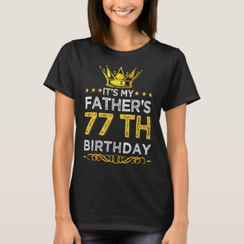 77 Year Old Fathers Day Crown Born in 1946  77th  T_Shirt