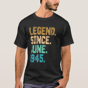 77 Year Old Legend Since June 1945 77th Birthday V T-Shirt