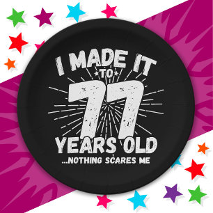 77 Year Old Sarcastic Meme Funny 77th Birthday Paper Plates