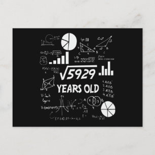 77 Years Old Square Root Math Birthday Gift Postcard